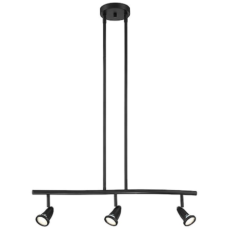 Cobra, 3 Light Adjustable LED Pendant Or SemiFlush, Black Finish